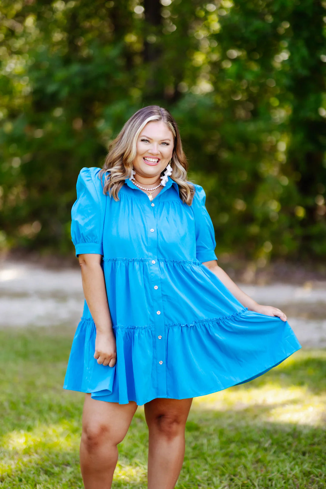 Blue Skies Button Down Dress