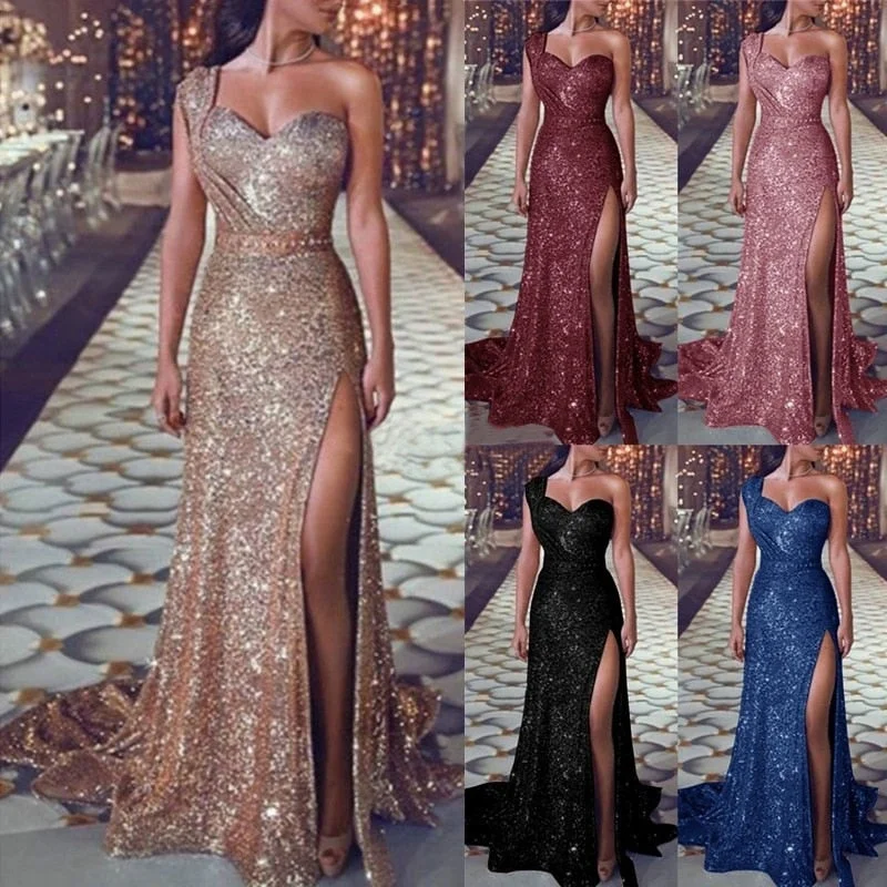 Wjczt Elegant Red Off Shoulder Split Glitter Long Dress Women Sexy Party Club Shine Dress Floor Length Sequin Evening Chic Vestidos Wjczt Elegant Red Off Shoulder Split Glitter Long Dress Women Sexy Party Club Shine Dress Floor Length Sequin Evening Chic Vestidos