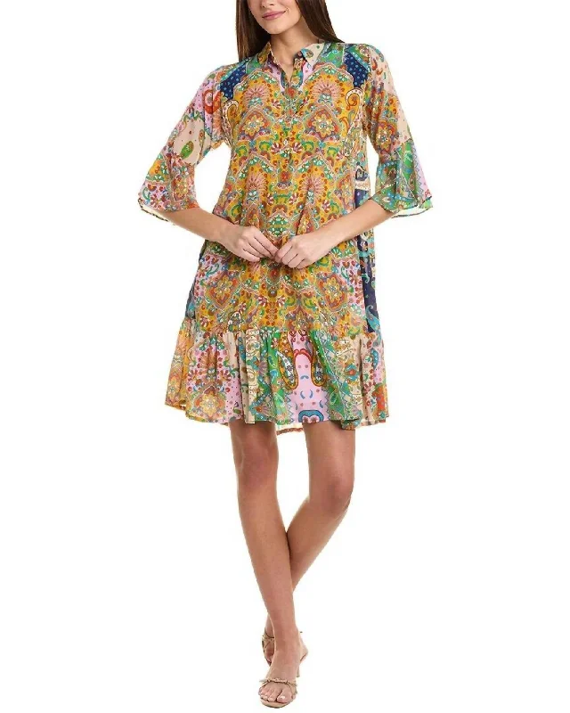 Braemar Eleon Long Sleeves Dress In Multi