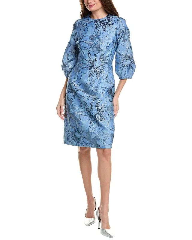 Teri Jon by Rickie Freeman Jacquard Sheath Dress