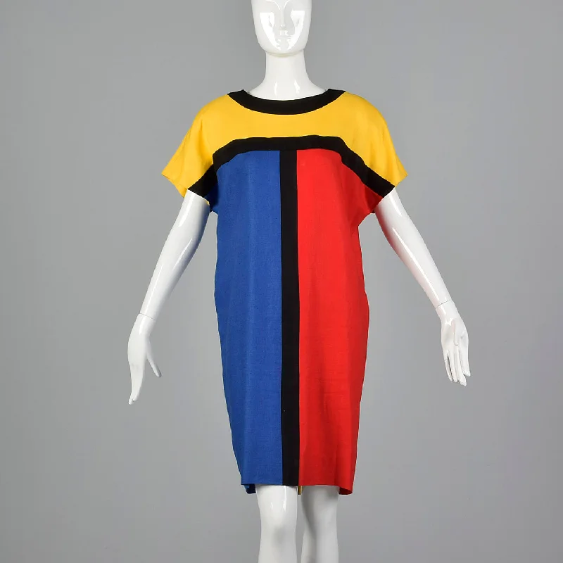 1980s Cocoon Dress in Mondrian Style