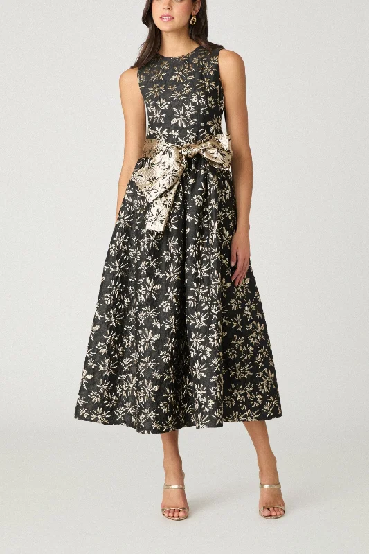 Serra Dress in Jet/Gold