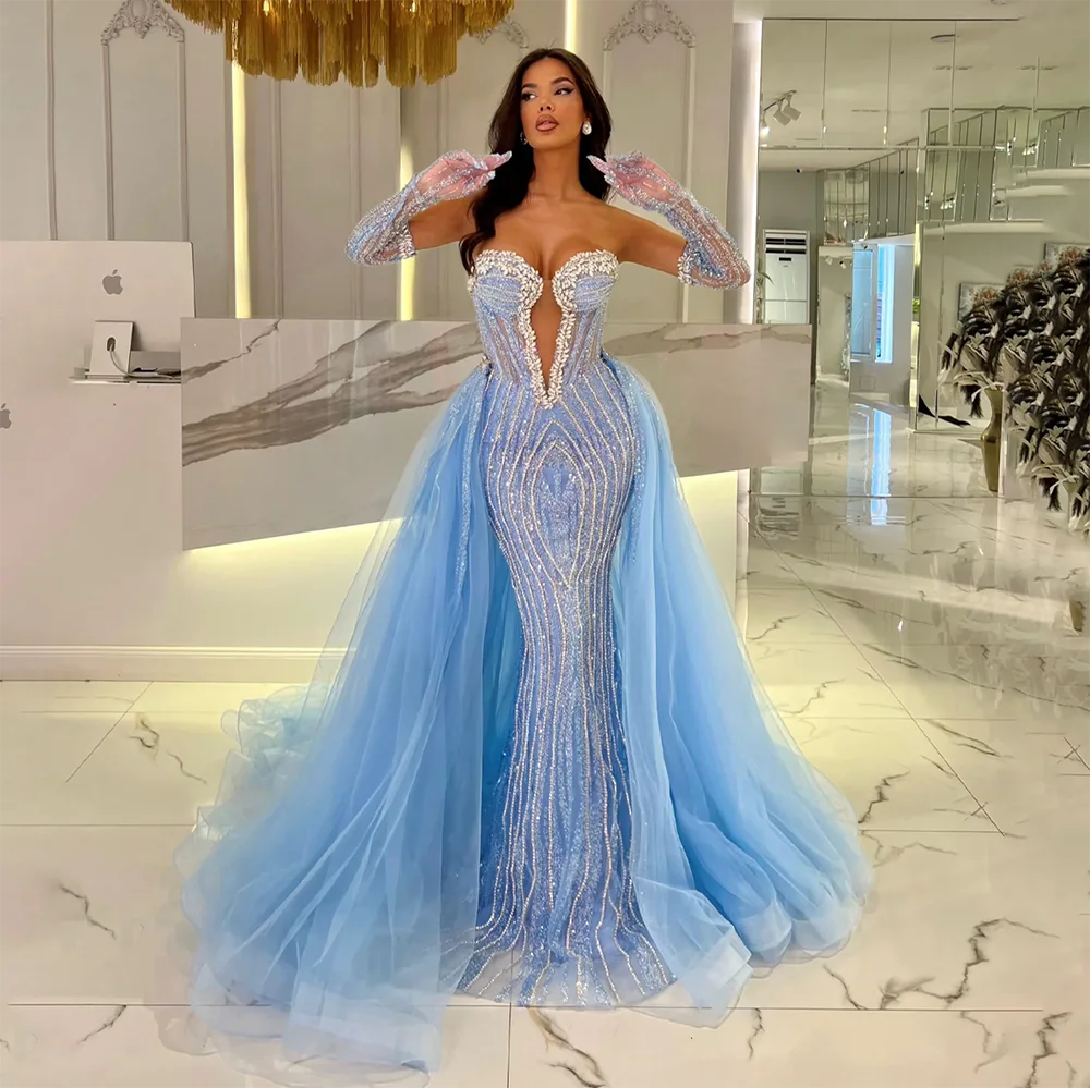 Serene Hill Luxury Dubai Arabia Evening Dresses Gowns for Women Nude Beaded Mermaid With Gloves for Wedding Parties 2024 LA72582 Serene Hill Luxury Dubai Arabia Evening Dresses Gowns for Women Nude Beaded Mermaid With Gloves for Wedding Parties 2024 LA72582