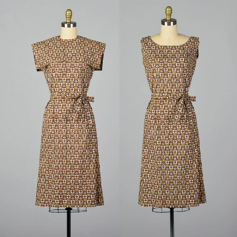 1960s Cotton Dress with Matching Collar