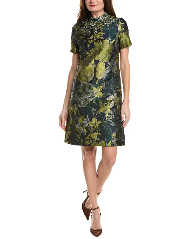 Teri Jon by Rickie Freeman Jacquard Shift Dress