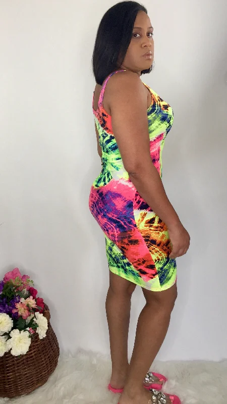 Unicorn dress | tie dye dress (fuchsia)