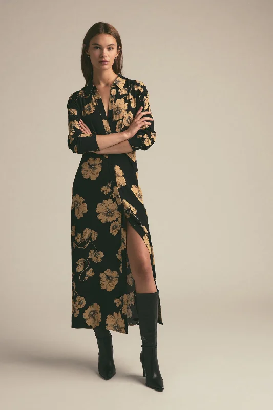 The Icon Dress in Noir Fleur