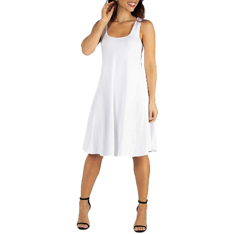 24seven Comfort Apparel Womens Sleeveless Knee Length Midi Dress