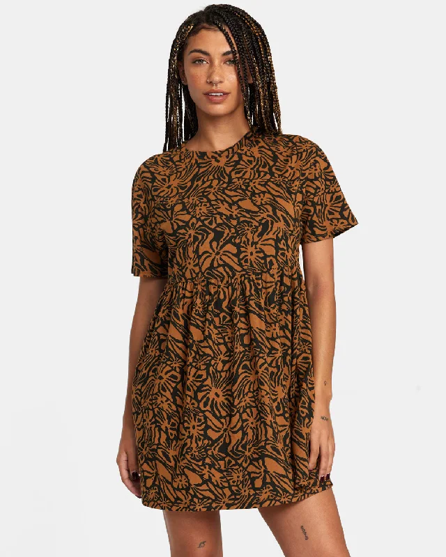City Vibes Mini Dress - RVCA Black Cozy Cotton Mini Dress
