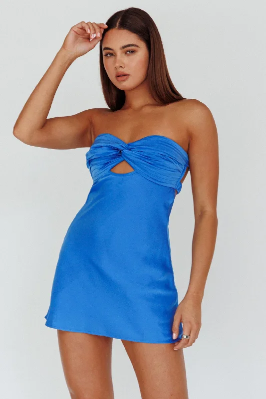 Firefly Twist Bust Mini Dress Marine Blue