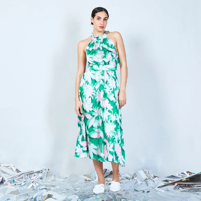 Floral elegance midi dress wholesale Stylish Long Sleeve Floral Midi Dress