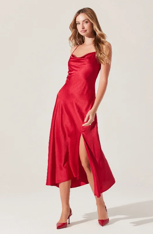 Gaia Midi Dress Trendy Smocked Detail Midi Dress