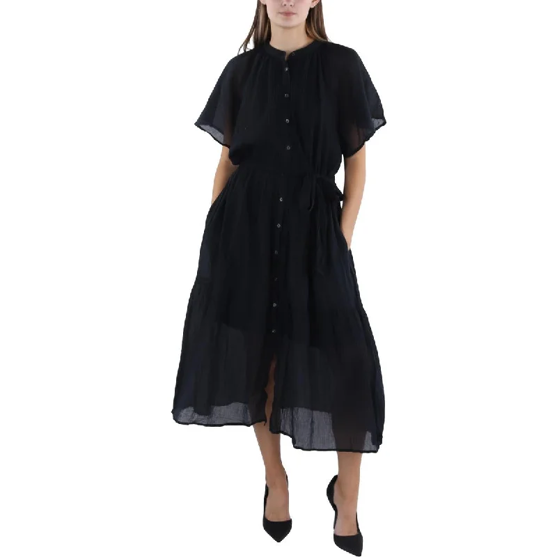 Lost + Wander Womens Cotton Mid Calf Midi Dress