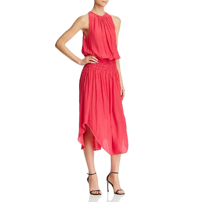 Ramy Brook Womens Audrey Halter Drop Waist Midi Dress