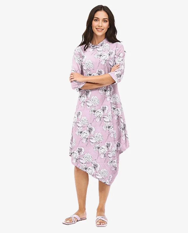 Rareism Women Sullivio Dusky Pink 3/4Th Sleeve High Neck Zipper Relaxed Fit Floral Print Midi Dress Classic Black Midi Dress Rareism Women Sullivio Dusky Pink 3/4Th Sleeve High Neck Zipper Relaxed Fit Floral Print Midi Dress Classic Black Midi Dress