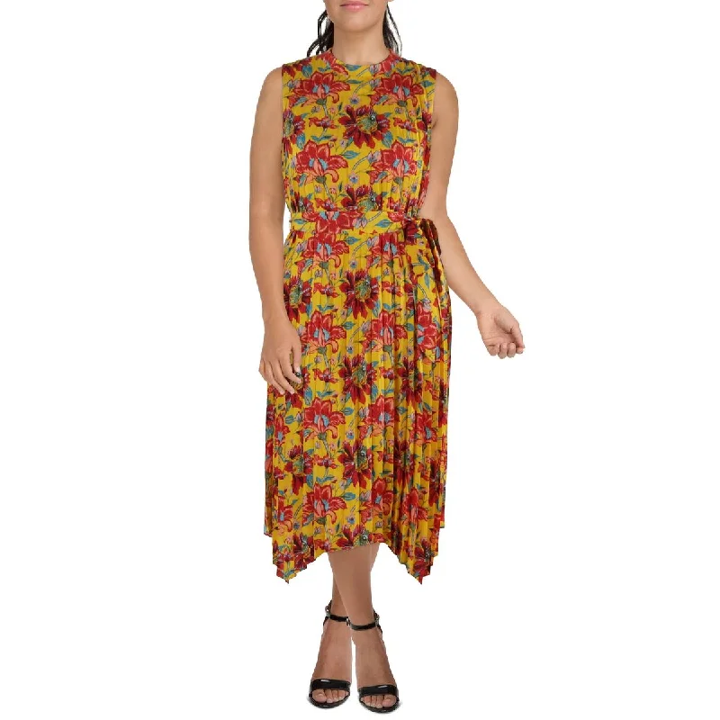 Tahari ASL Womens Floral Print  Midi Dress