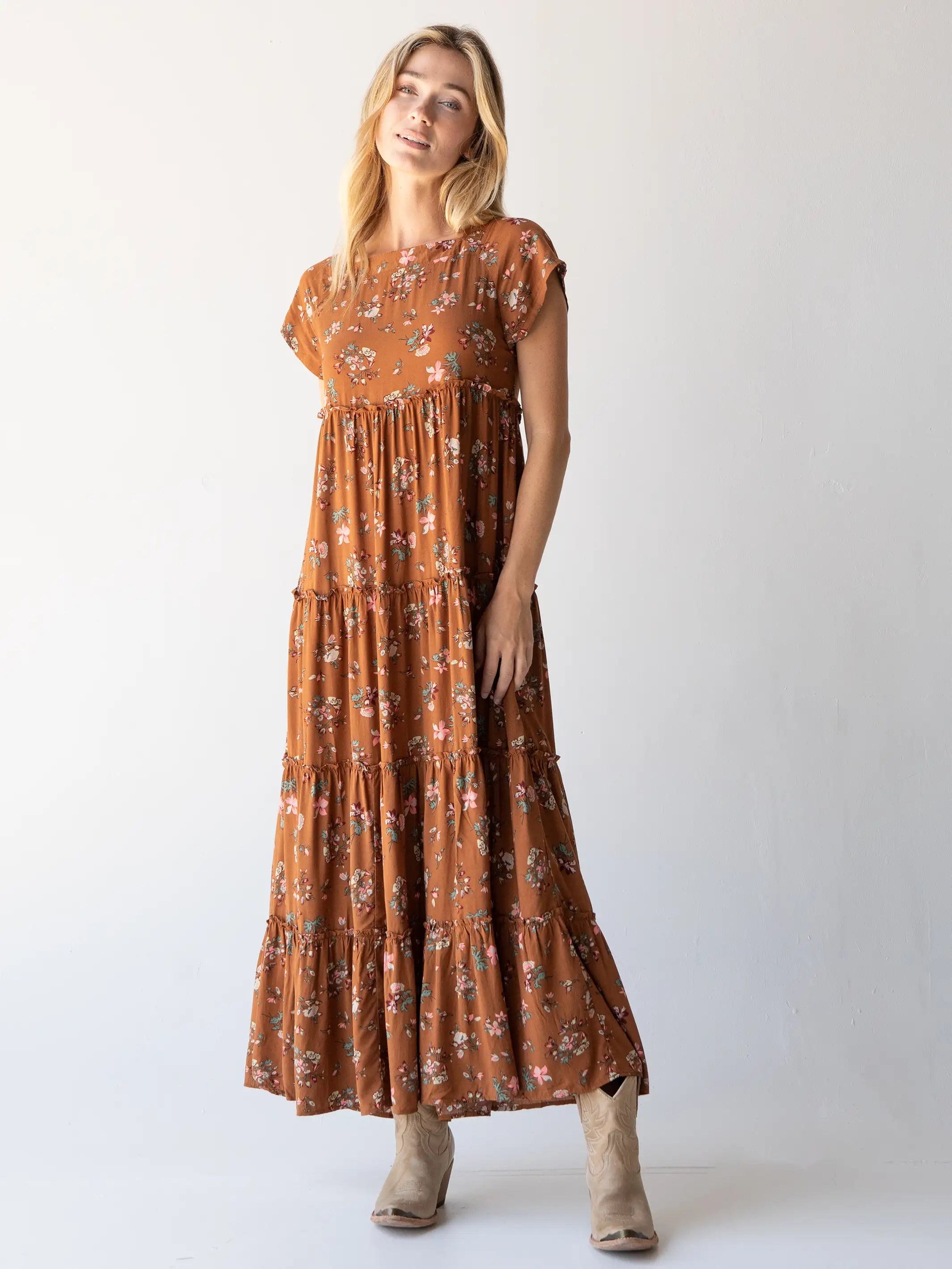 Berkley Maxi Dress - Brown Bouquets