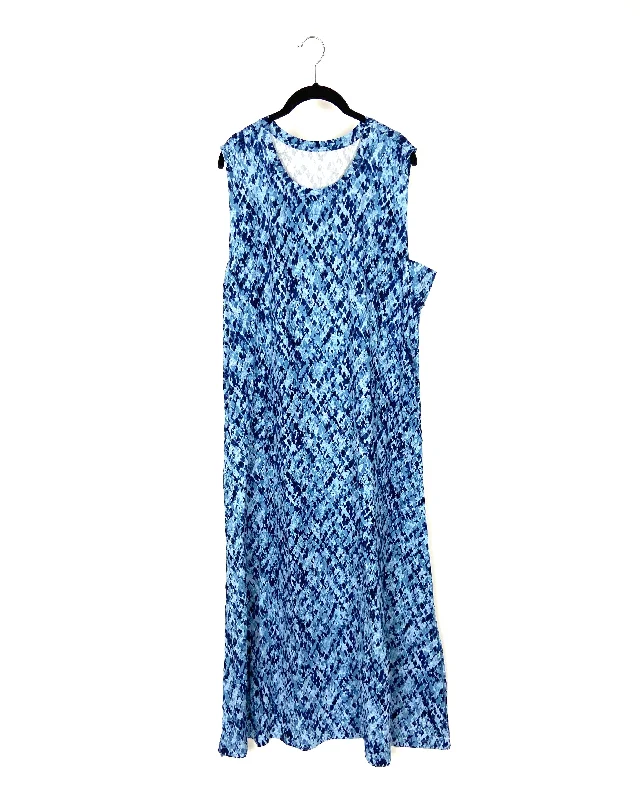 Abstract Scoop Neck Maxi Dress - Size 6/8, 10 and 18/20