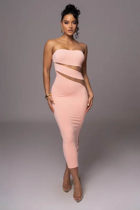 Pink Unpredictable Midi Dress