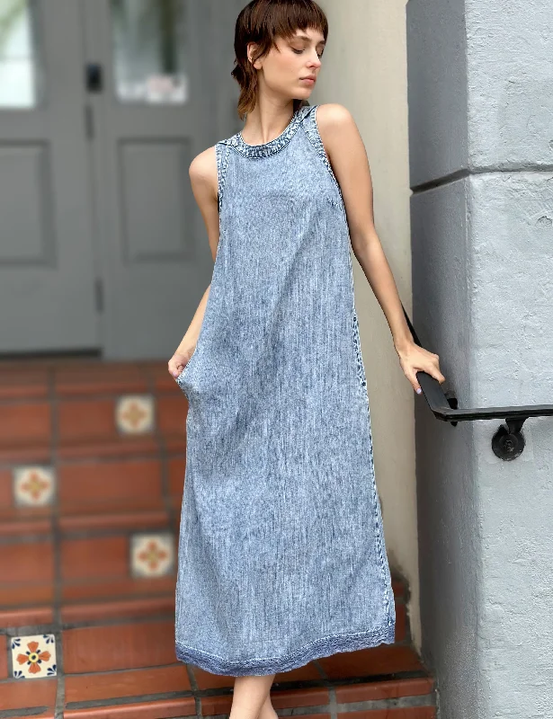 Soft Denim Tank Midi Dress