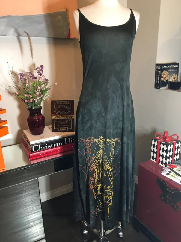 The People of the Labyrinths Teal Silk Jersey Maxi Dress 2400-495-31120