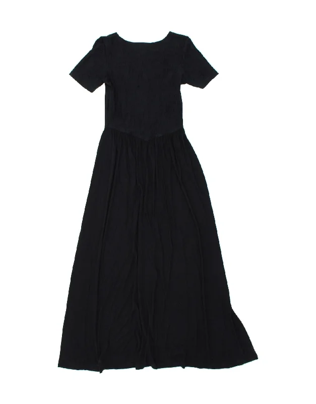 VINTAGE Womens Maxi Dress UK 10 Small Navy Blue