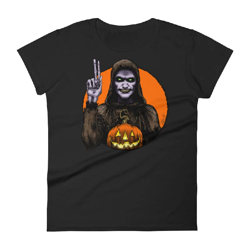 Halloween Saints - ALT - Moundshroud Women's short sleeve t-shirt Collared Crew Neck Turtle Neck