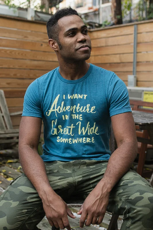 I Want Adventure Unisex T-Shirt Welt Pockets Slit Pockets Flap Pockets