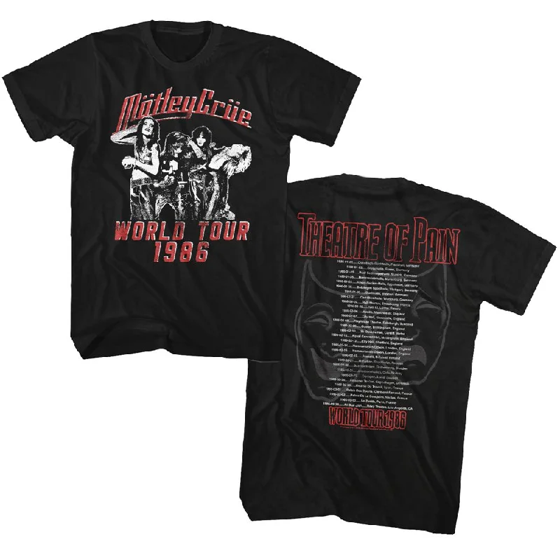MOTLEY CRUE Eye-Catching T-Shirt, Theatre Of Pain Tour 1986 Jersey Fabric Tulle Fabric Batik Fabric MOTLEY CRUE Eye-Catching T-Shirt, Theatre Of Pain Tour 1986 Jersey Fabric Tulle Fabric Batik Fabric