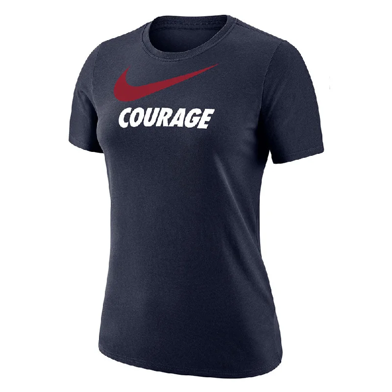 North Carolina Courage Women's Swoosh Tee Notch Collar Peter Pan Collar Cowl Neck