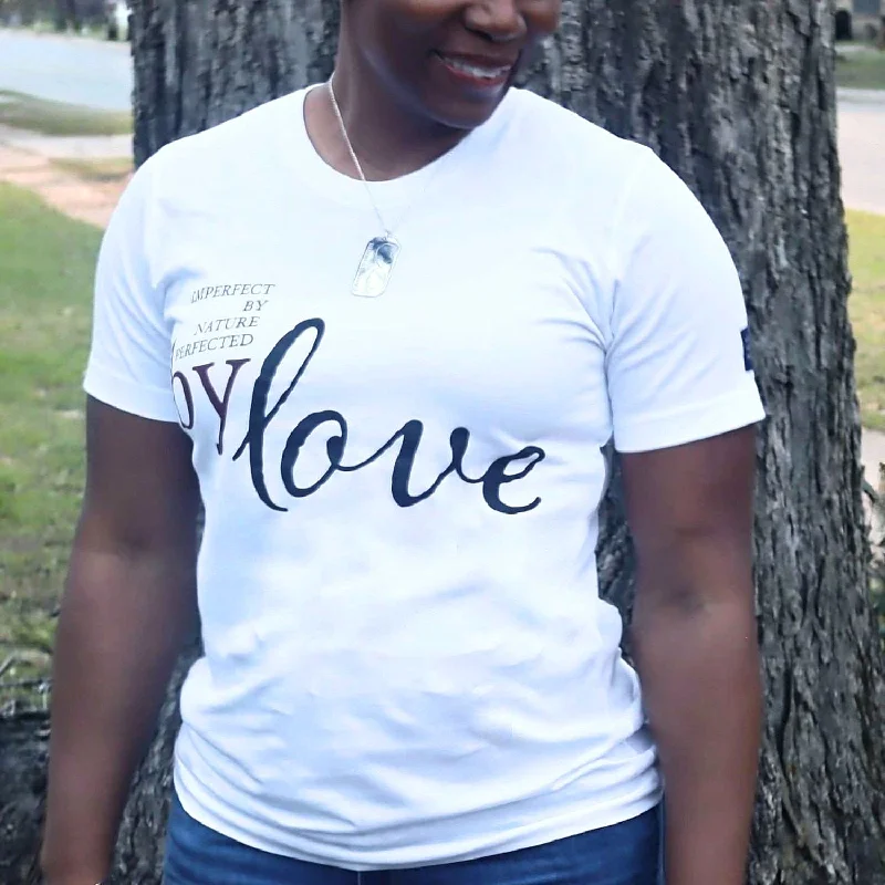 Imperfect by Nature, Perfected by Love Short Sleeve T-Shirt Ribbed Striped Patterned Imperfect by Nature, Perfected by Love Short Sleeve T-Shirt Ribbed Striped Patterned