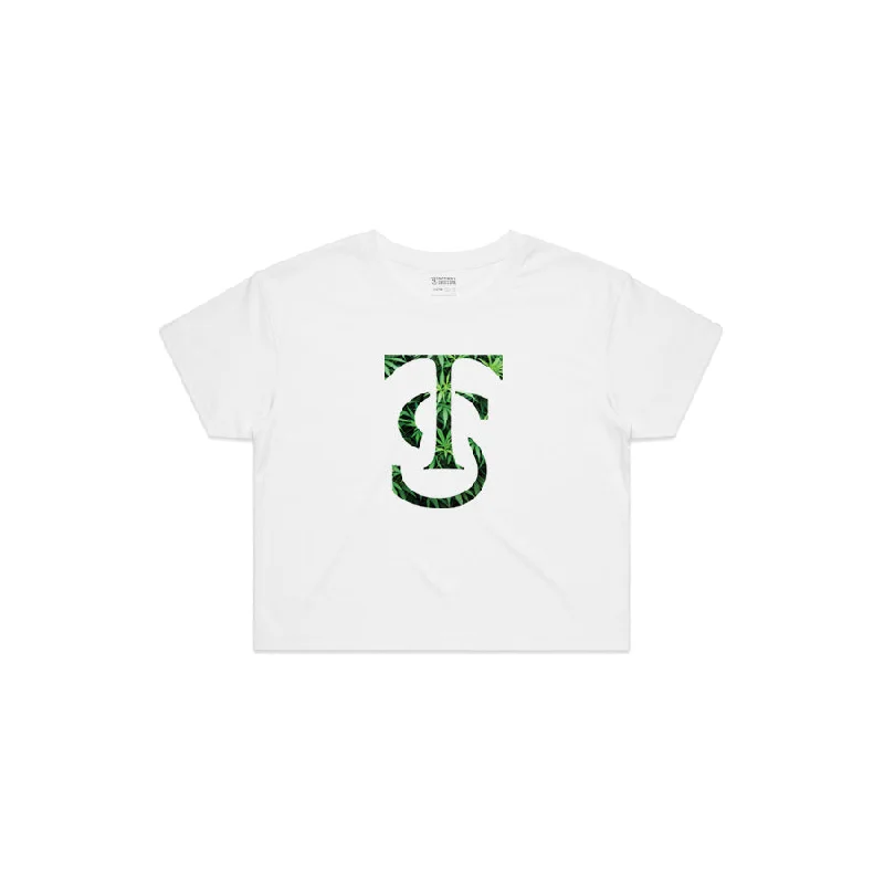 420 Icon Crop Tee - White