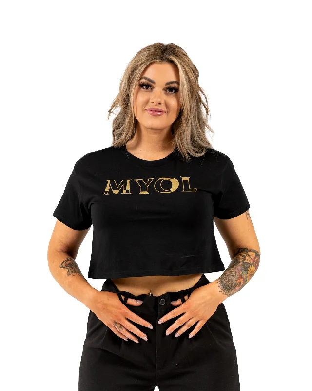 MYOL Crop Tee - Black w/ Gold