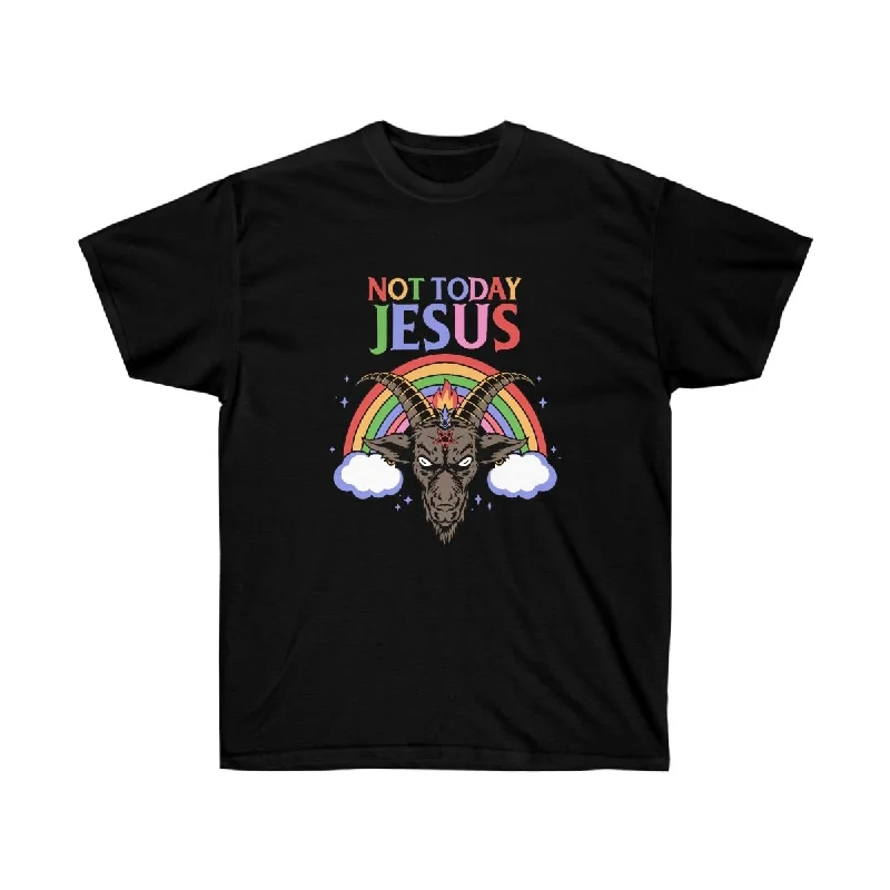 Not Today Jesus Rainbow Satan Unisex Tee