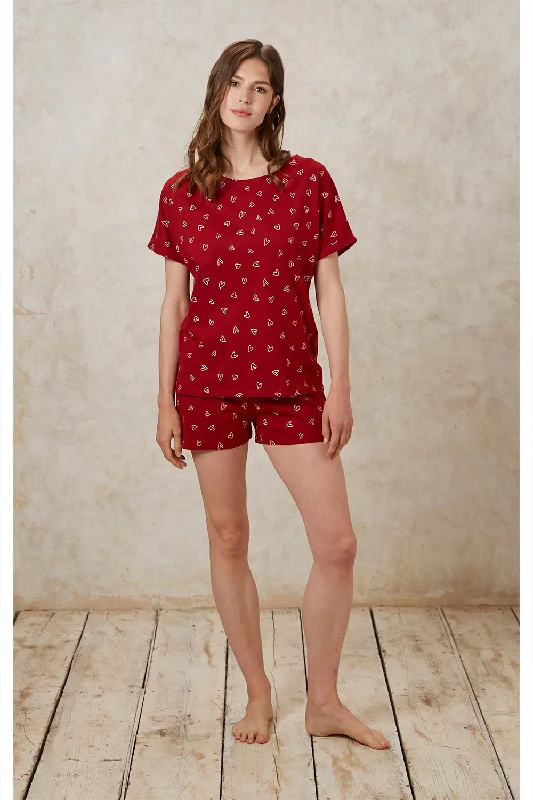 W's Hearts Pyjama Tee - 100% Organic Certified Cotton