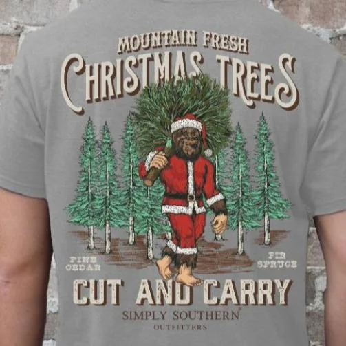 Simply Southern Christmas Bigfoot Christmas Trees Unisex Fit Short Sleeve T-Shirt