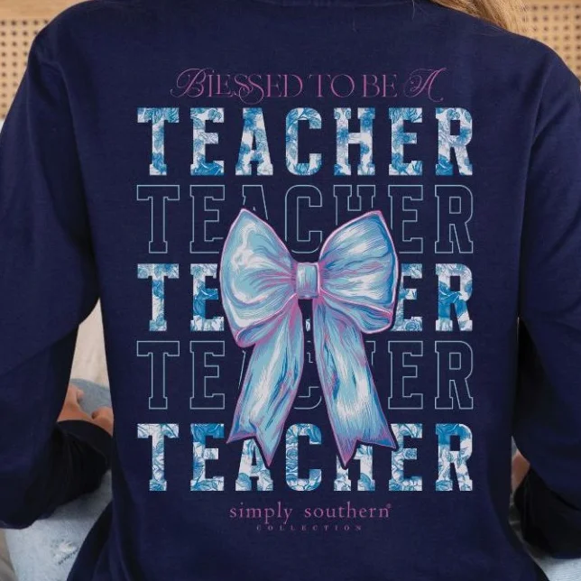 Simply Southern Women's "Blessed to be a Teacher" Long Sleeve T-Shirt