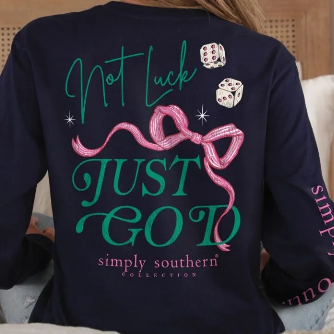 Simply Southern Women's "Not Luck, Just God" Long Sleeve T-Shirt