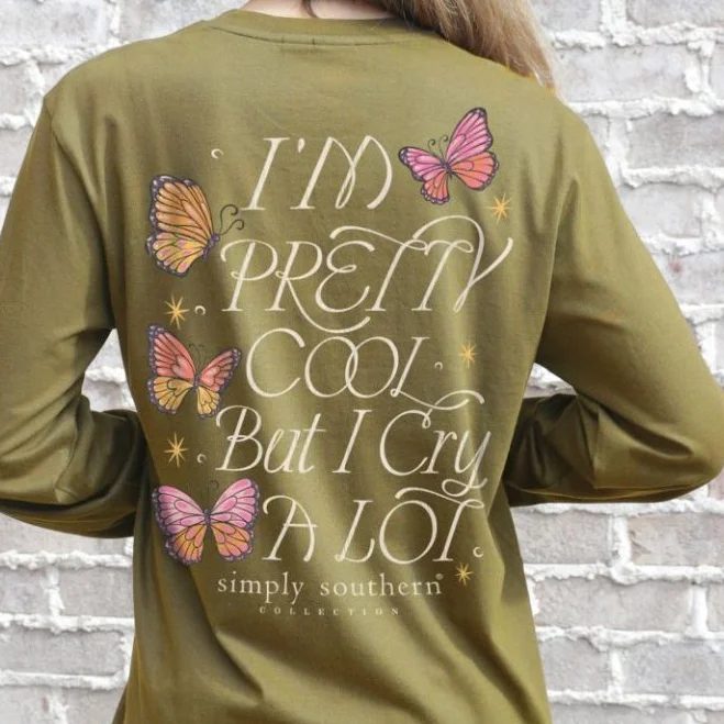 Simply Southern Women’s Long Sleeve T-Shirt – “Pretty Cool But I Cry A Lot”