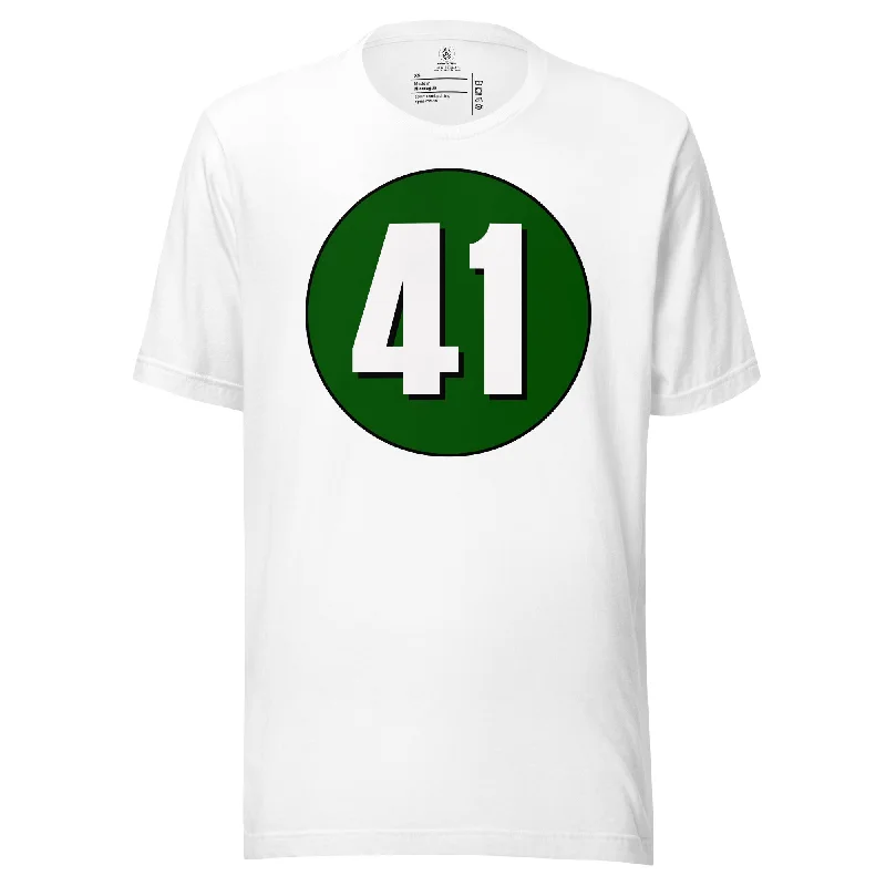 Unisex t-shirt: White on Hunter Green 41