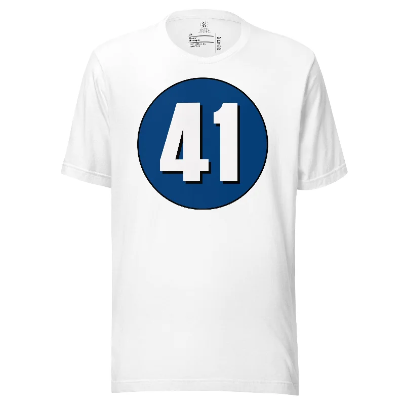 Unisex t-shirt: White on Navy Blue 41