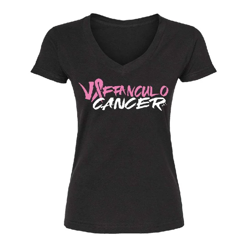 V*ffanculo Cancer Womens V-Neck Tee