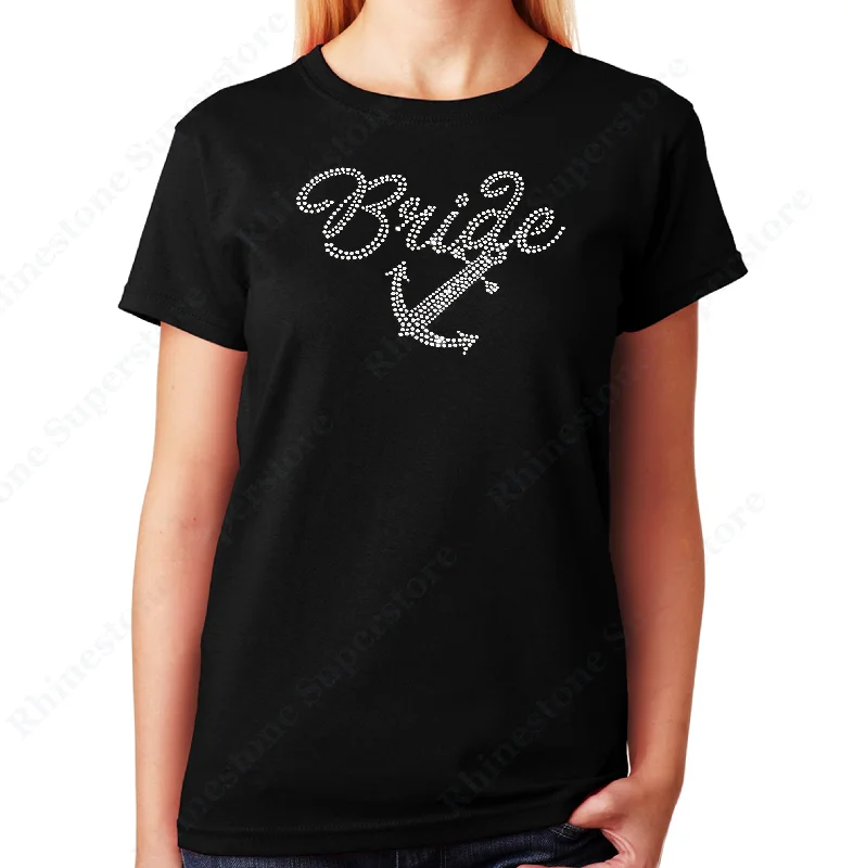 Women's / Unisex T-Shirt with Bride with Anchor in Rhinestones