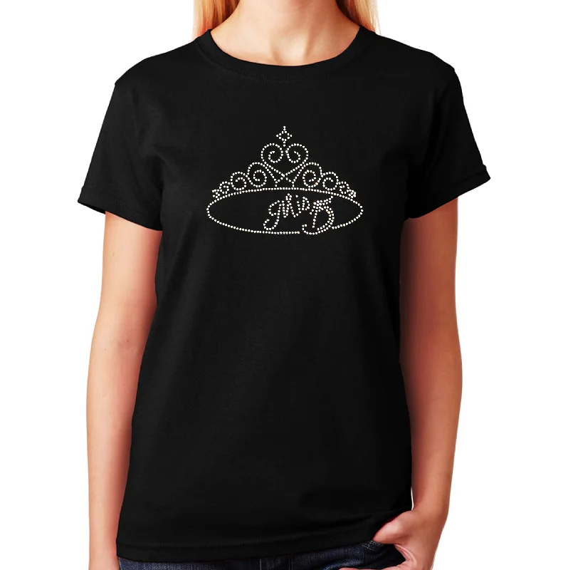 Women's / Unisex T-Shirt with Mis Quince Crystal Tiara in Rhinestones