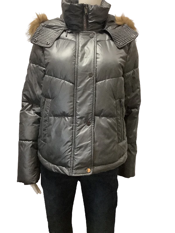 Andrew Marc Grey Hooded Down Jacket Size S/P Striped Jacket Polka Dot Jacket Floral Jacket Andrew Marc Grey Hooded Down Jacket Size S/P Striped Jacket Polka Dot Jacket Floral Jacket