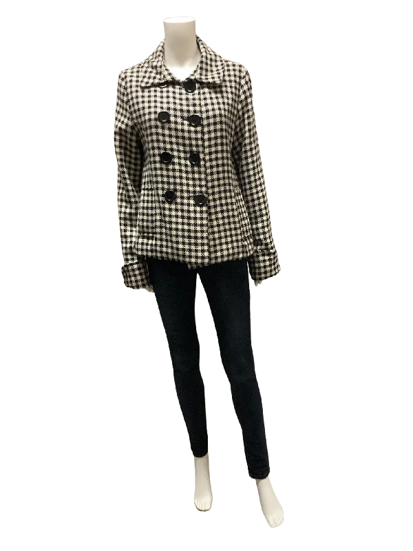 Brownie New York Houndstooth Jacket Size: M Faux Fur Jacket Real Fur Jacket Shearling Jacket Brownie New York Houndstooth Jacket Size: M Faux Fur Jacket Real Fur Jacket Shearling Jacket
