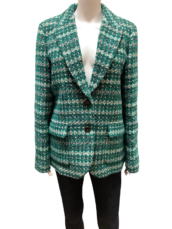 J. Crew Green Tweed Boyfriend Jacket Size: 14 Herringbone Jacket Checkered Jacket Solid Jacket J. Crew Green Tweed Boyfriend Jacket Size: 14 Herringbone Jacket Checkered Jacket Solid Jacket