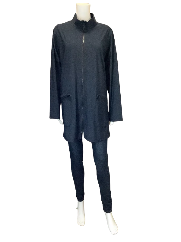 Jason By Comfy Womans Jacket High Collar Navy Size: XL Faux Fur Fabric Real Fur Fabric Shearling Fabric Jason By Comfy Womans Jacket High Collar Navy Size: XL Faux Fur Fabric Real Fur Fabric Shearling Fabric