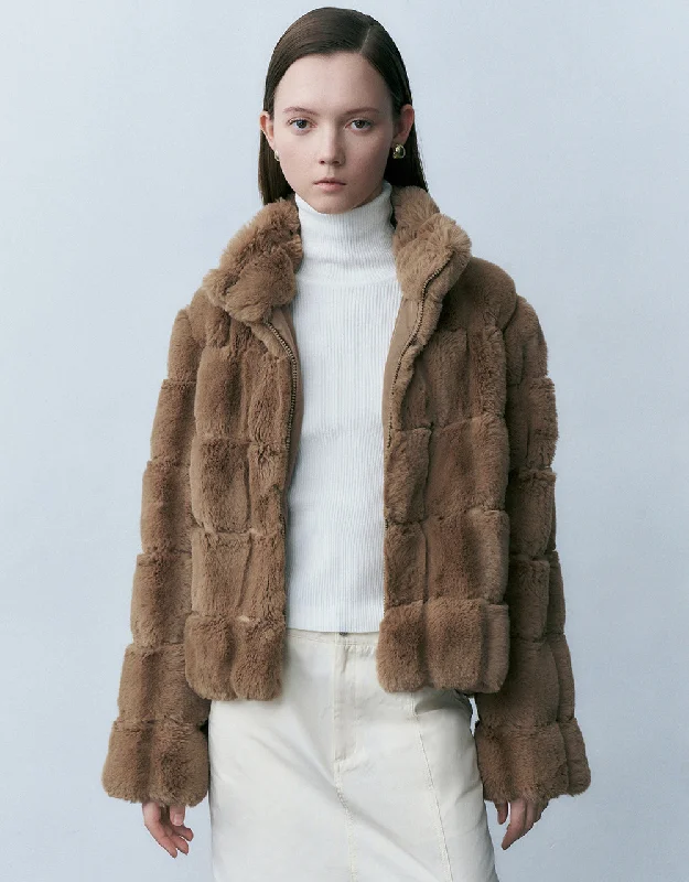 Stand Collar Straight Furry Jacket Elasticated Jacket Padded Jacket Insulated Jacket Stand Collar Straight Furry Jacket Elasticated Jacket Padded Jacket Insulated Jacket