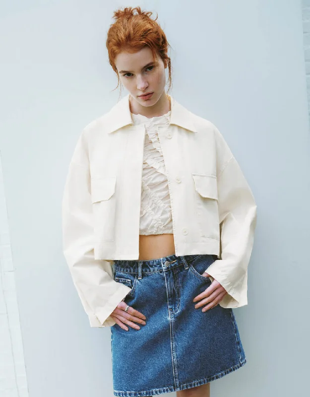 Straight Loose Jacket Hooded Jacket Caped Jacket Shawl Collar Jacket